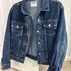 Old Navy Blue and White Striped Jacket
